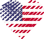 Logo of cikmakkolaylasti.com - USA, Heart Shaped Image of USA flag.